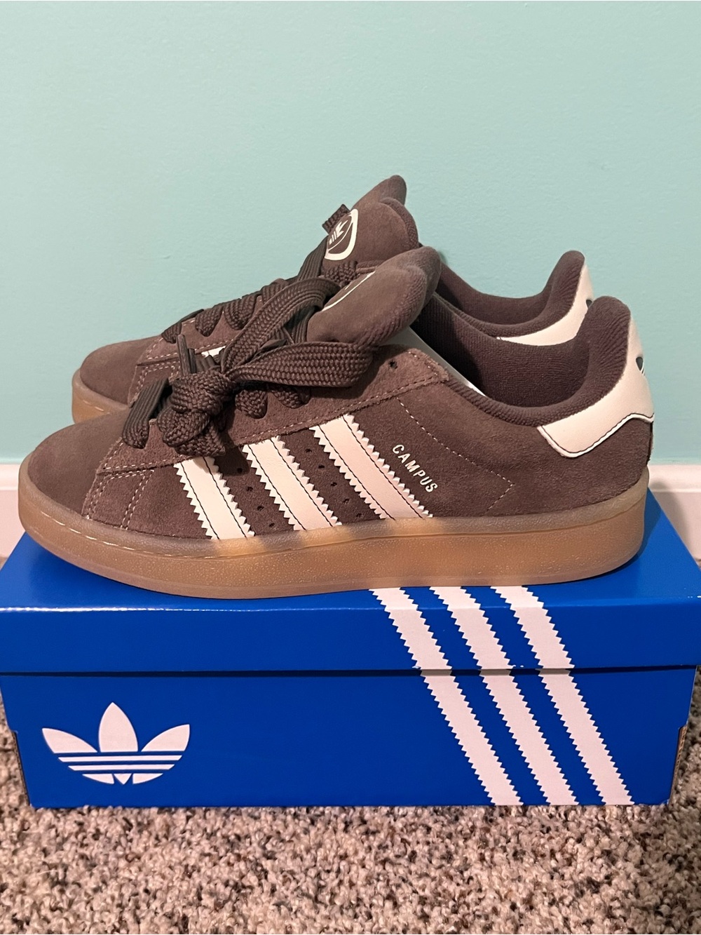 adidas Campus Brown White Gum Sole Womens Sneakers